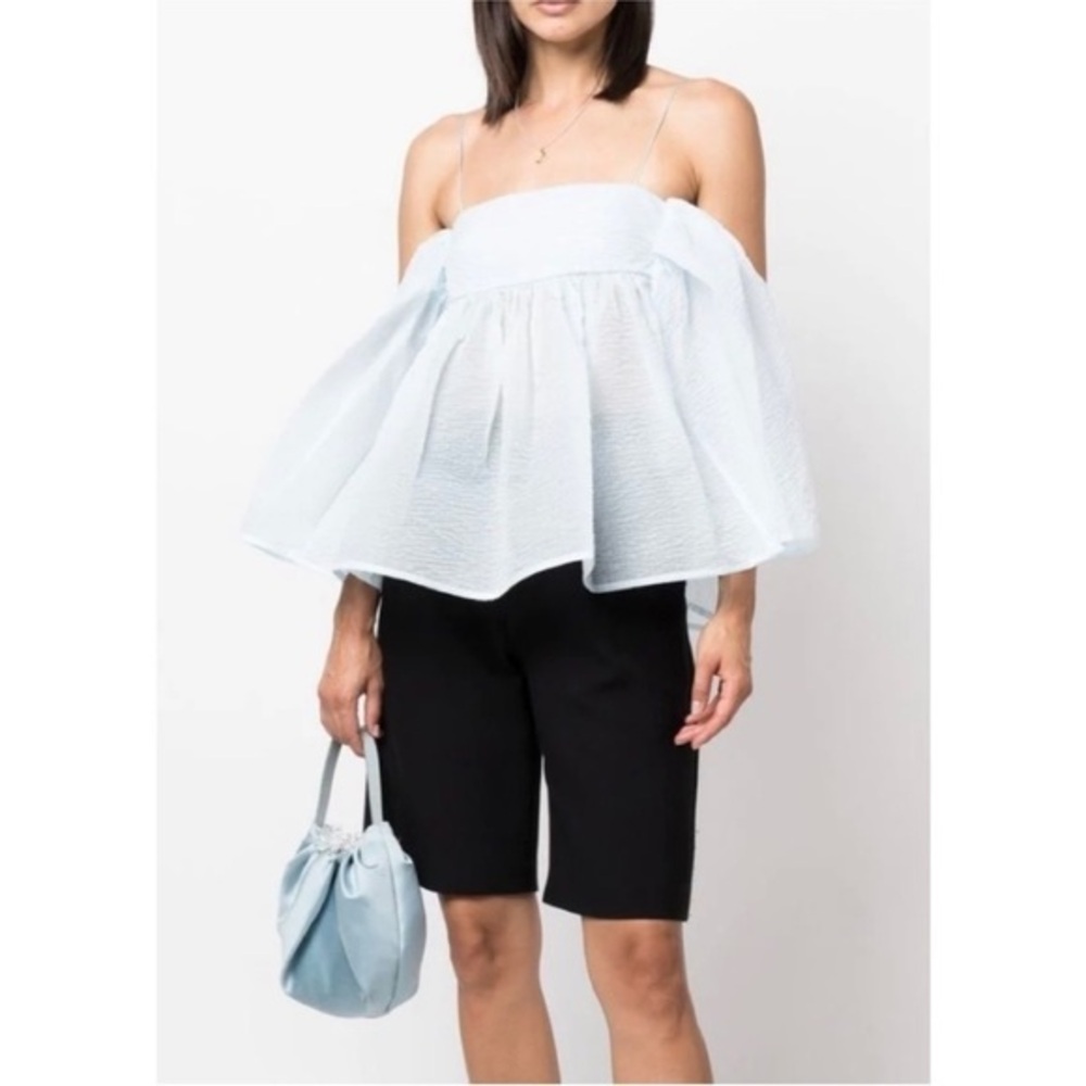 CECILIE BAHNSEN FENNELLA TOP IN BABY BLUE